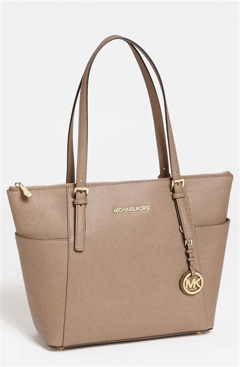 beige michael kors tote|michael kors tote with zipper.